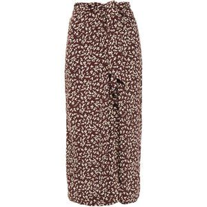 GANNI Printed Skirt In Chocolate Size 36